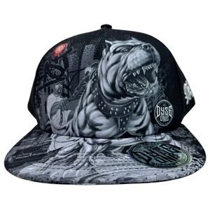 Dyse One Men's Snapback Hat Pit Bull Black Cap